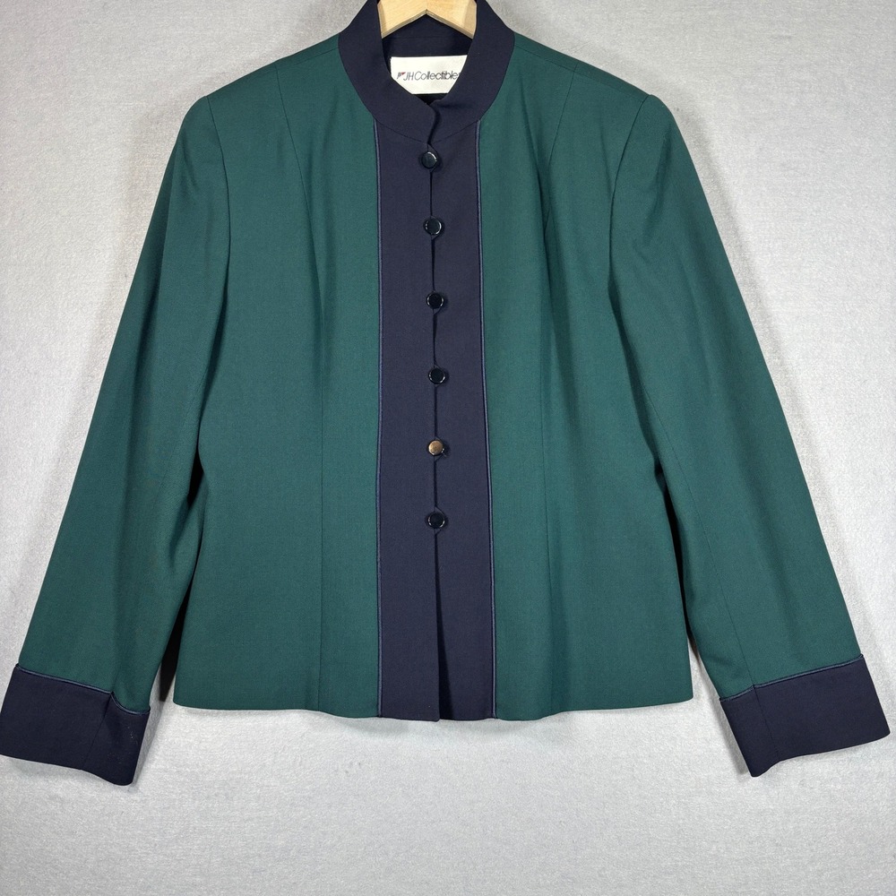 JH Collectibles Blazer Womens 10 Wool Colorblock Vintage USA